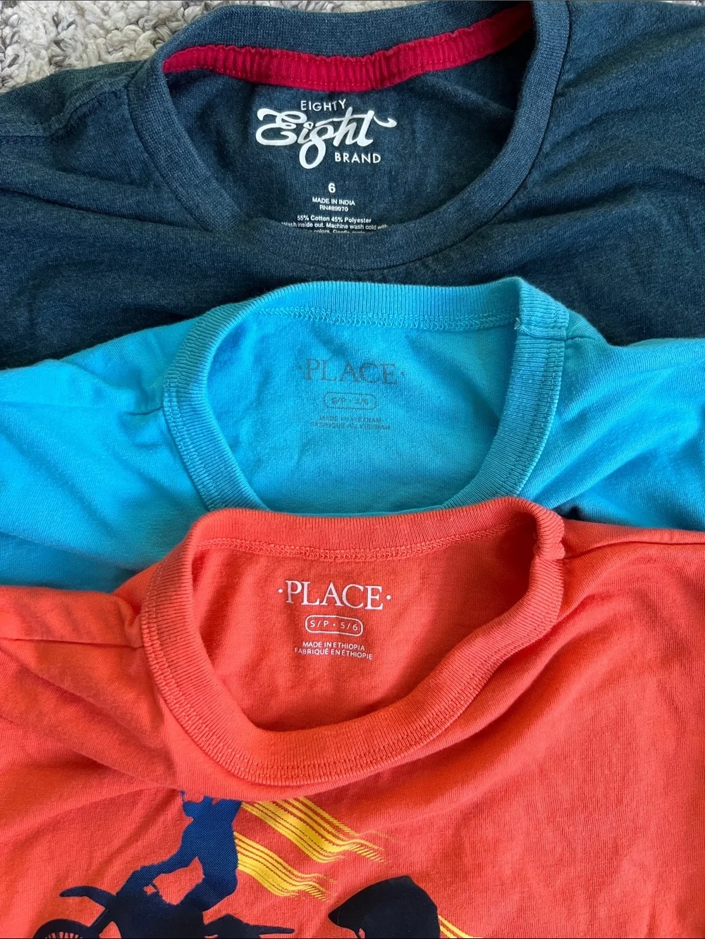 The Children's Place Boys' Tees - Navy, Orange, Turquoise
